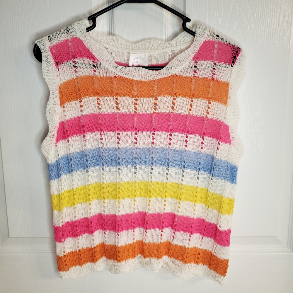 So Me Multicolor Striped Y2K Tank Top. Size XL. #SW